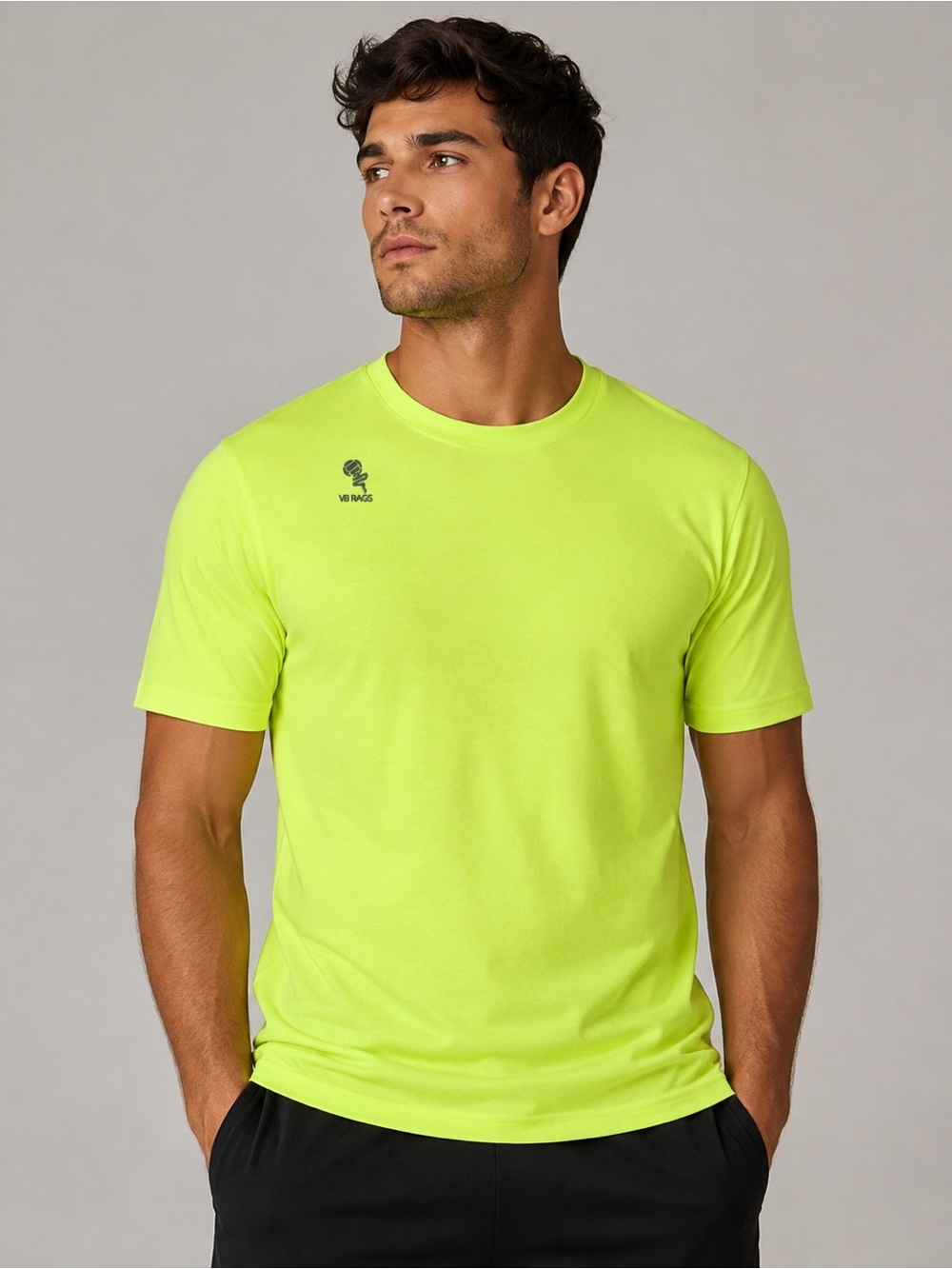 VB Rags Volleyball Men’s Performance Shirt Large Bright Yellow NWT #1057